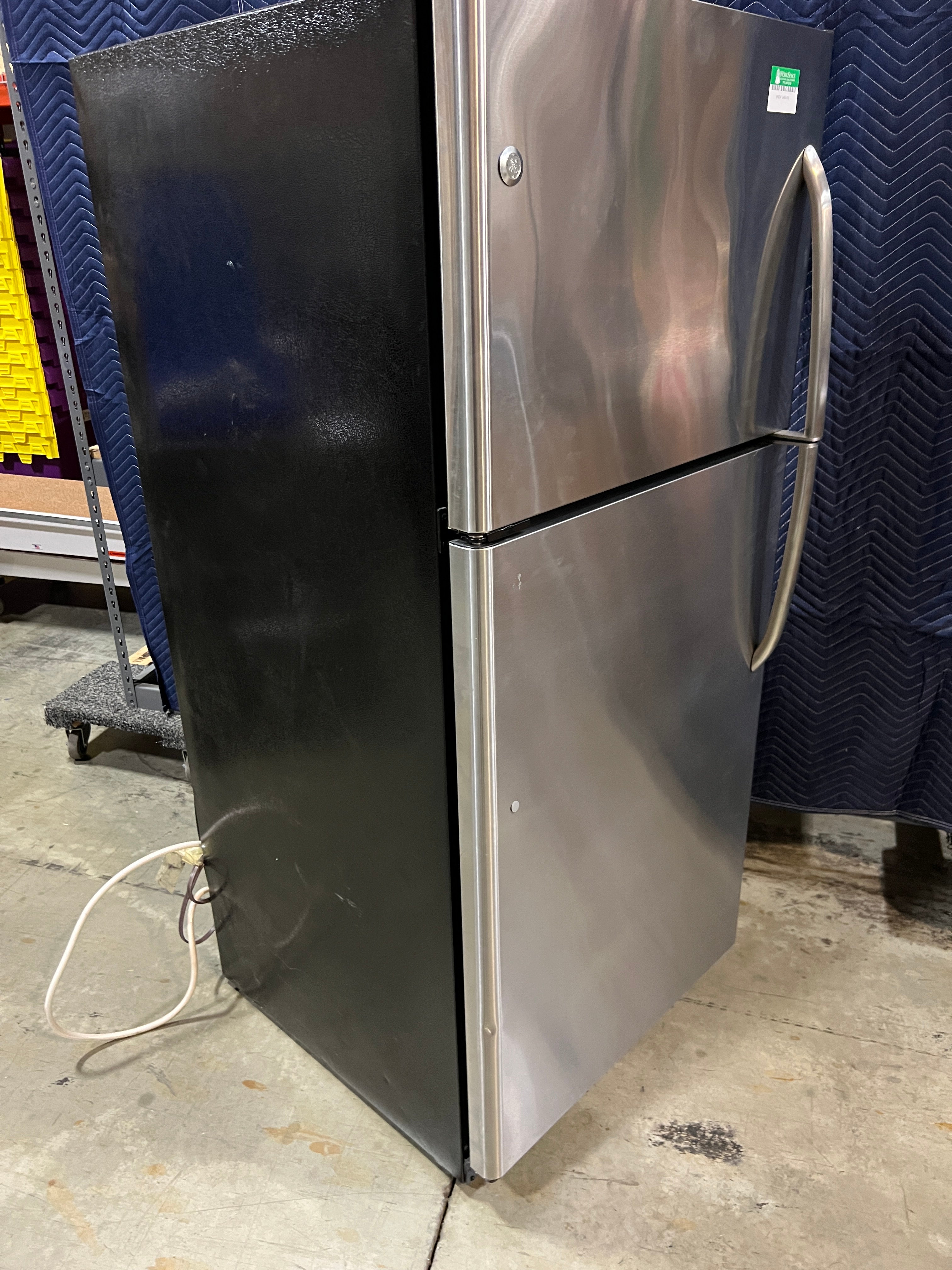Used GE Refrigerator/Freezer (Black/Silver)