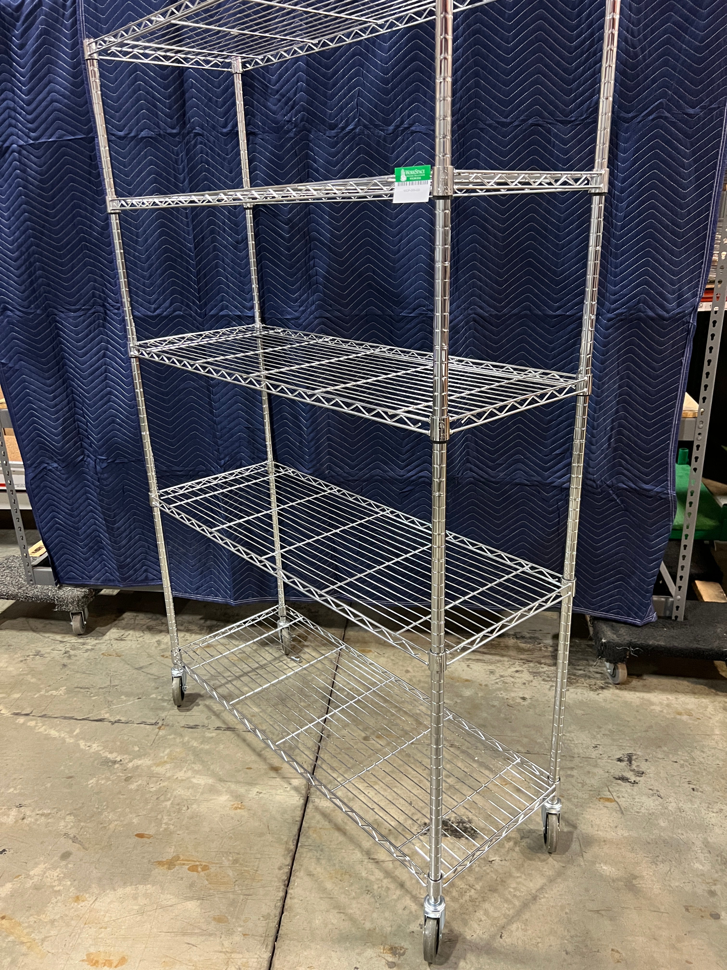 Used 5 Shelf Rolling Metro Rack