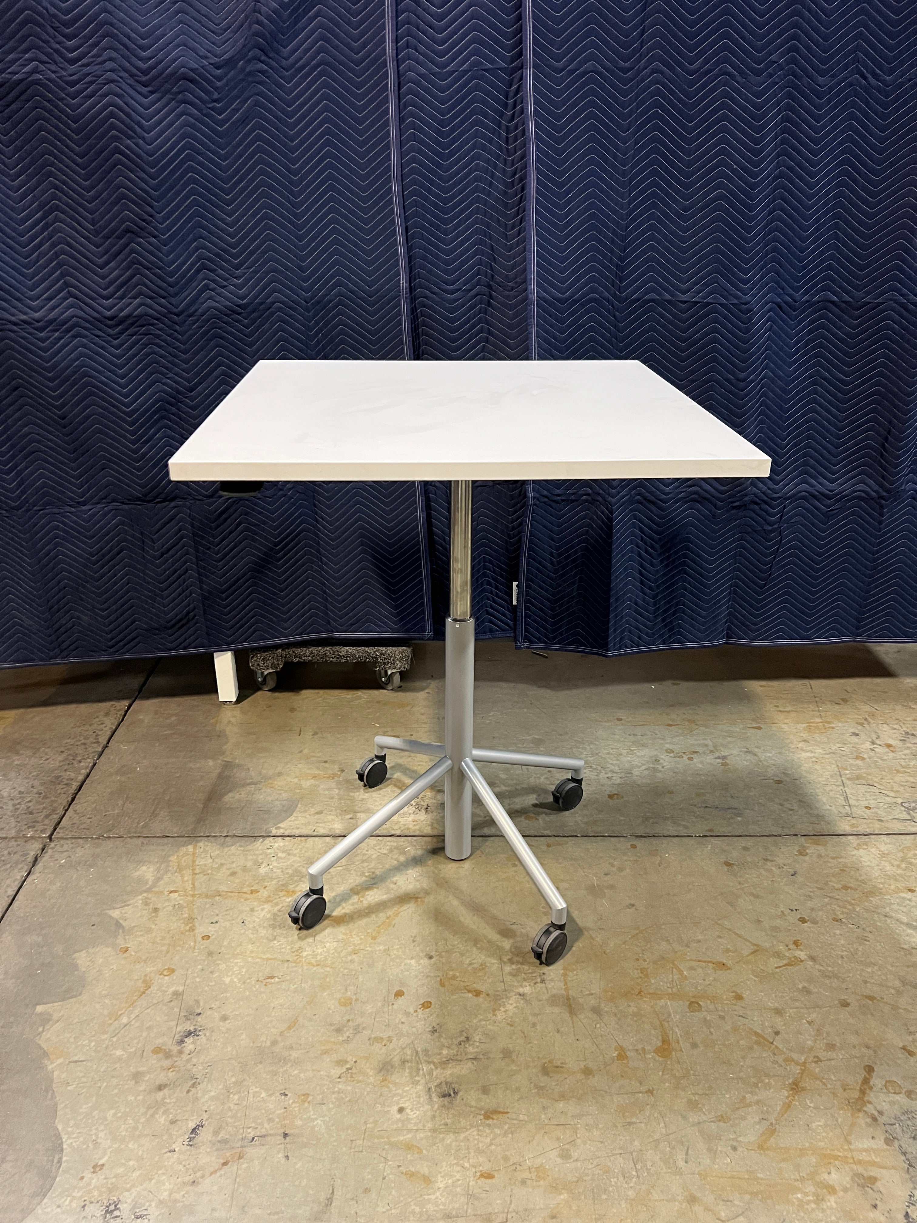 Used Kinball White Square Rolling Table
