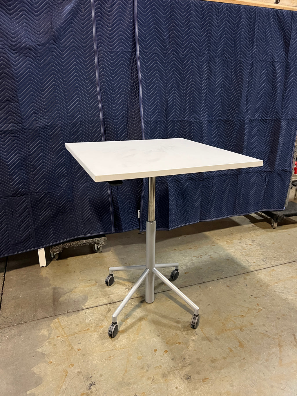 Used Kinball White Square Rolling Table