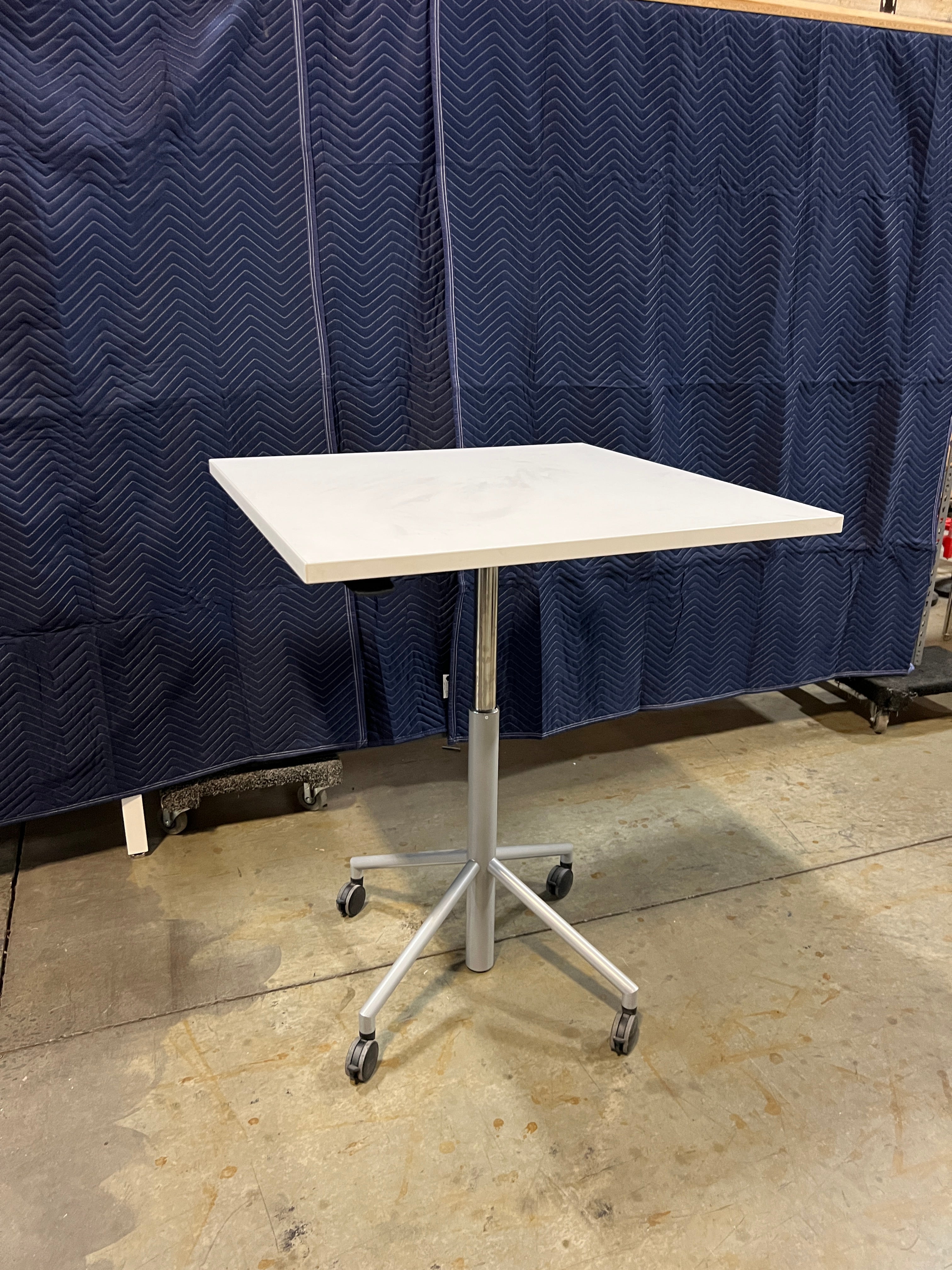 Used Kinball White Square Rolling Table