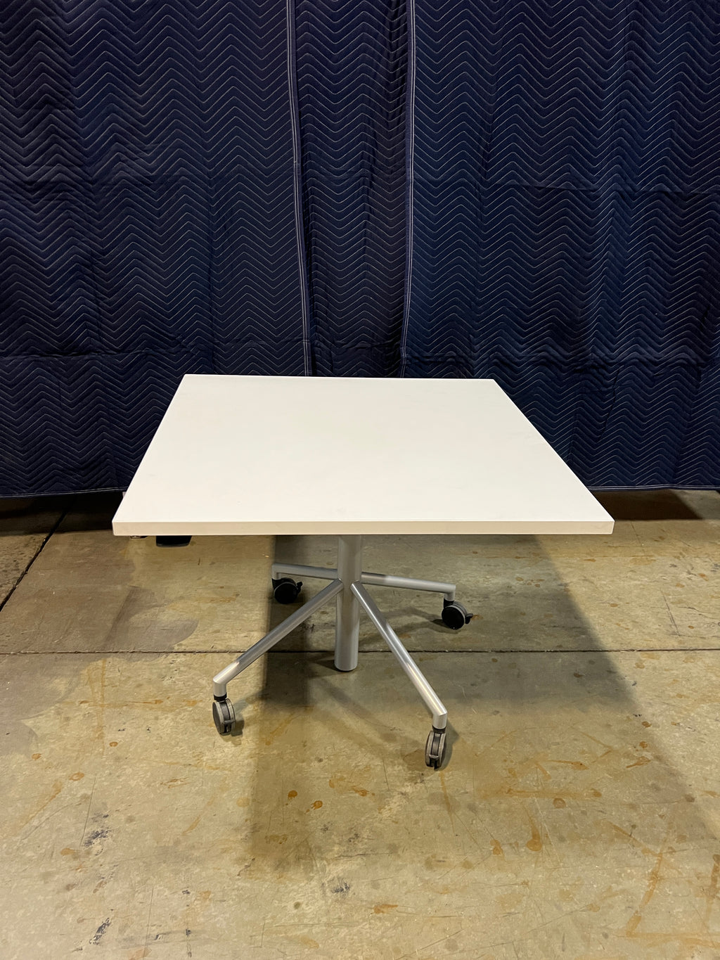 Used Kinball White Square Rolling Table