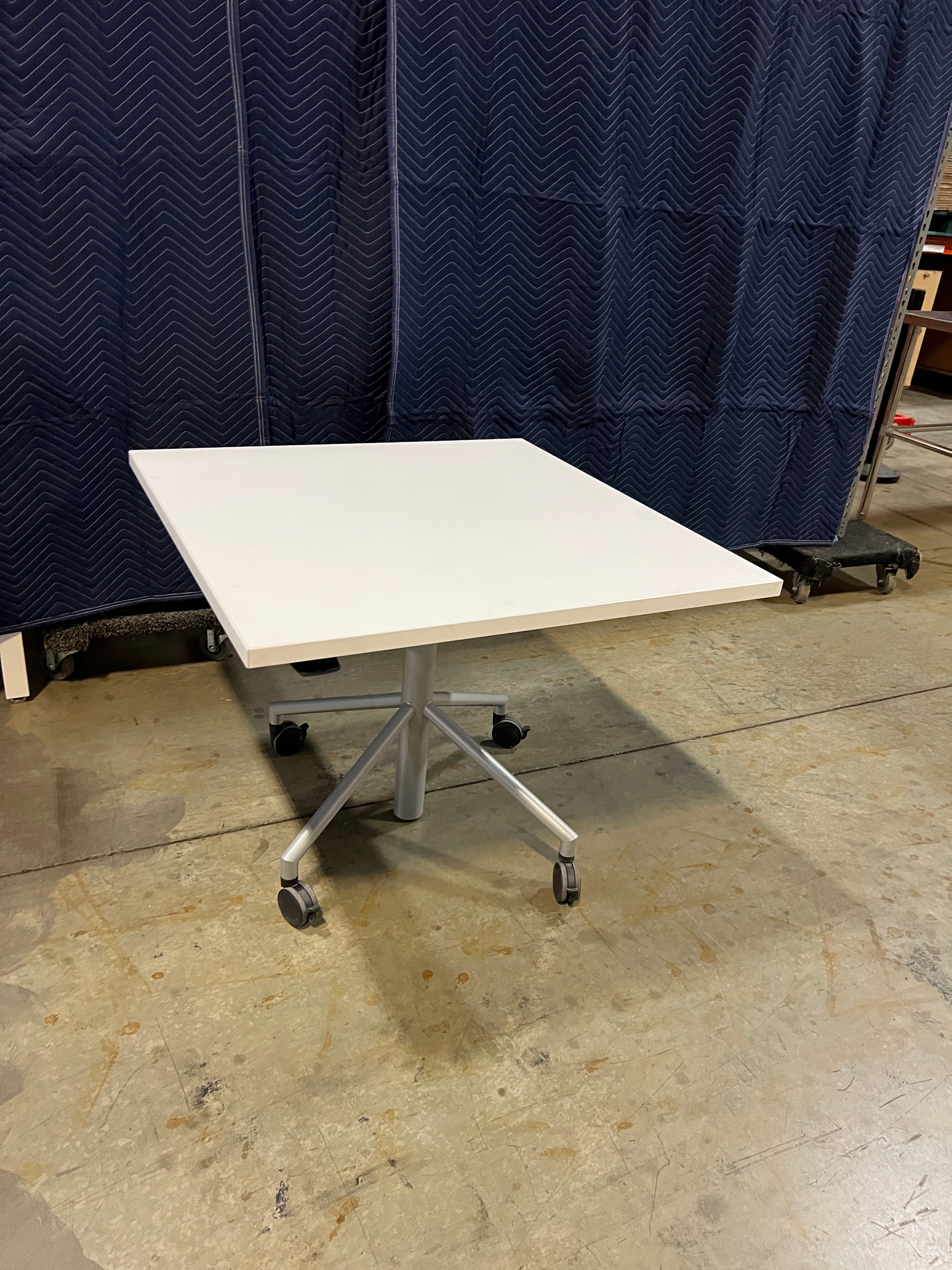 Used Kinball White Square Rolling Table