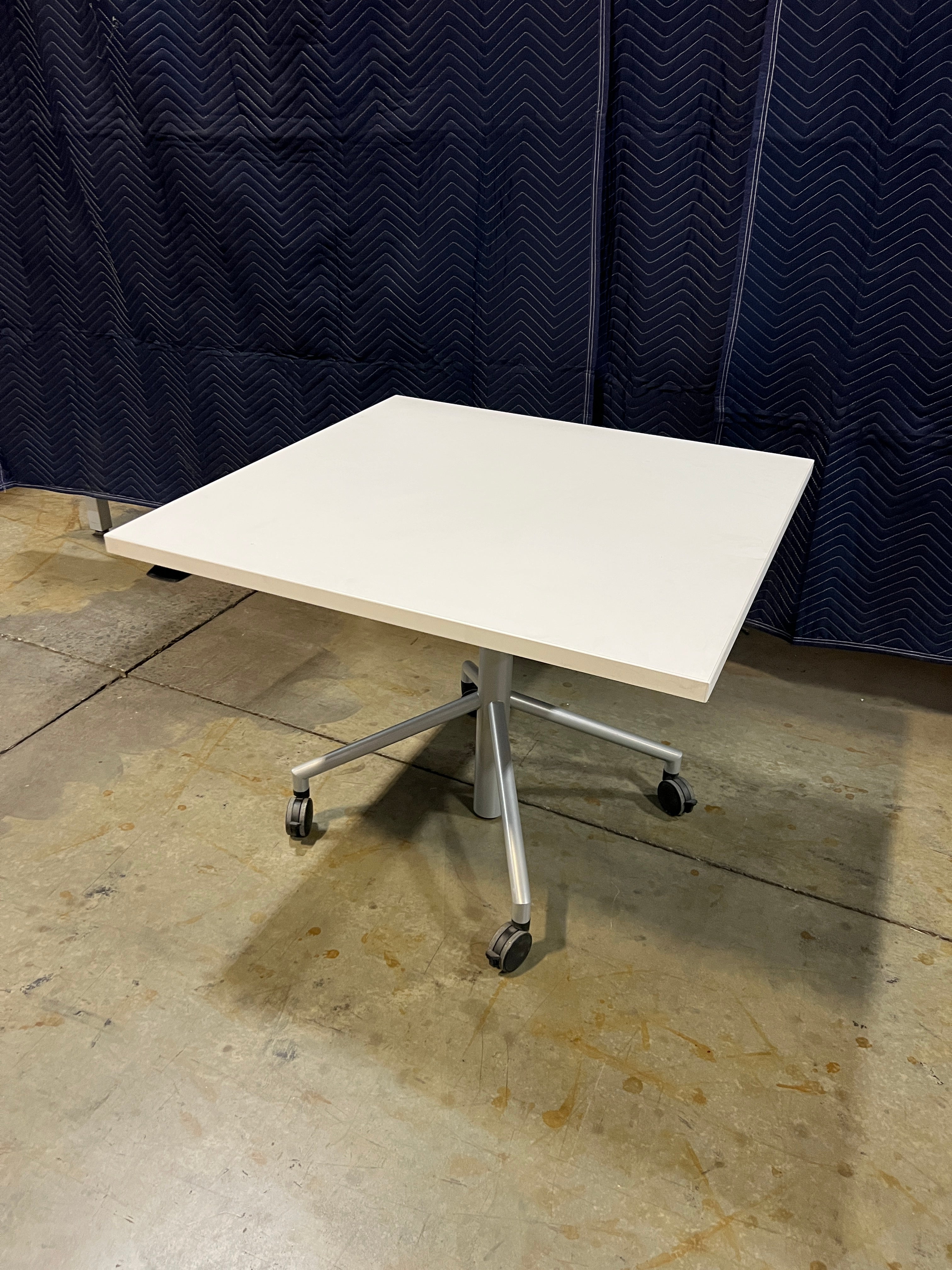 Used Kinball White Square Rolling Table