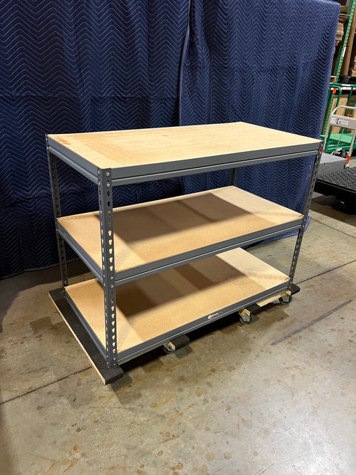 Used 3 Tier Storage Rack With Particle Board Shelves