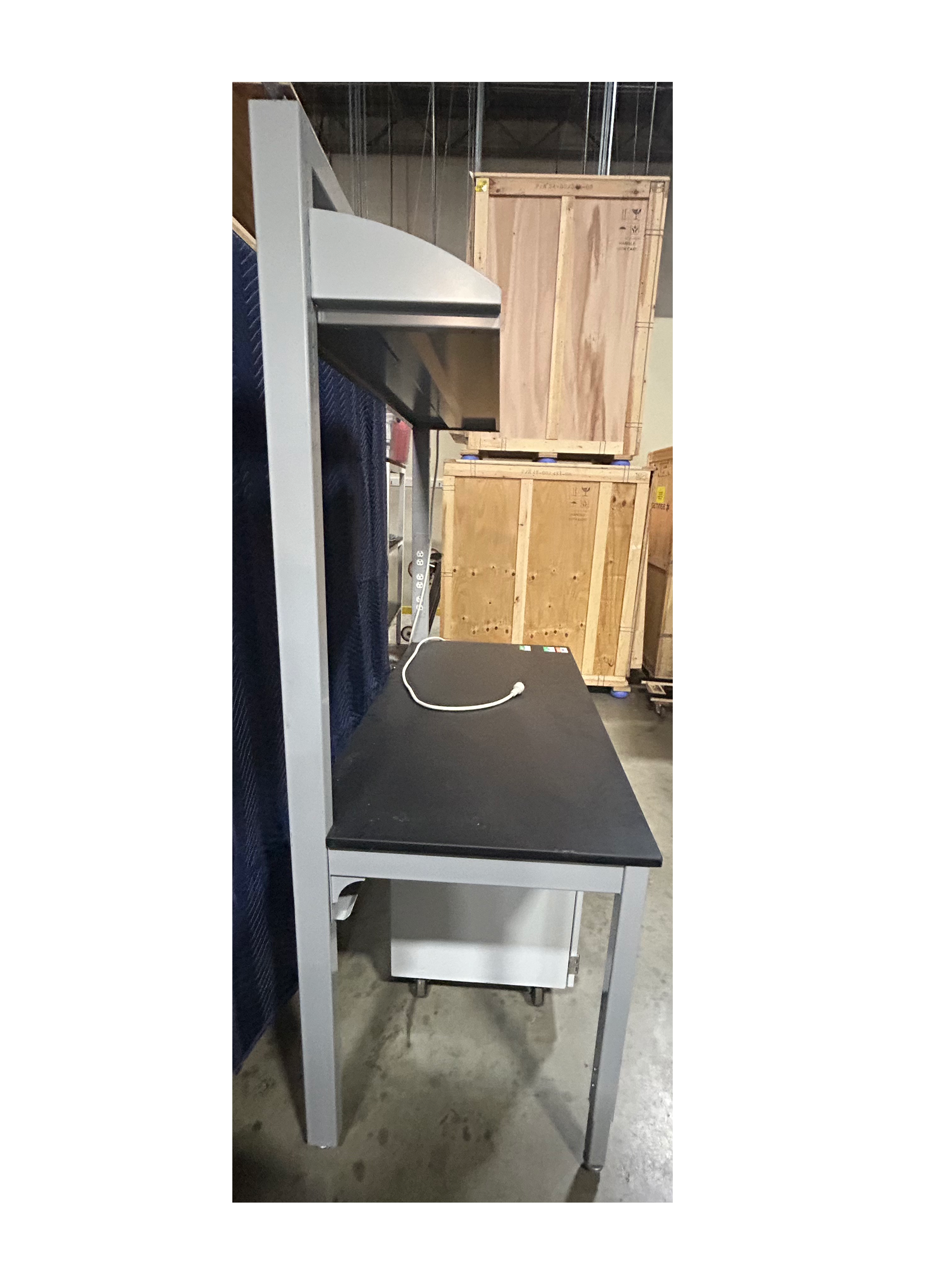 Used Lab/Work Bench With 1 High Shelf, 1 Cabinet With 2 Shelves And 1 Drawer