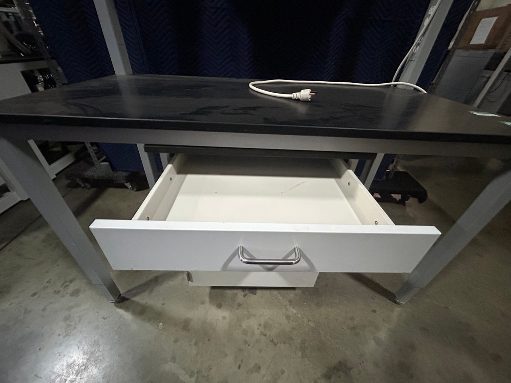 Used Lab/Work Bench With 1 High Shelf, 1 Cabinet With 2 Shelves And 1 Drawer