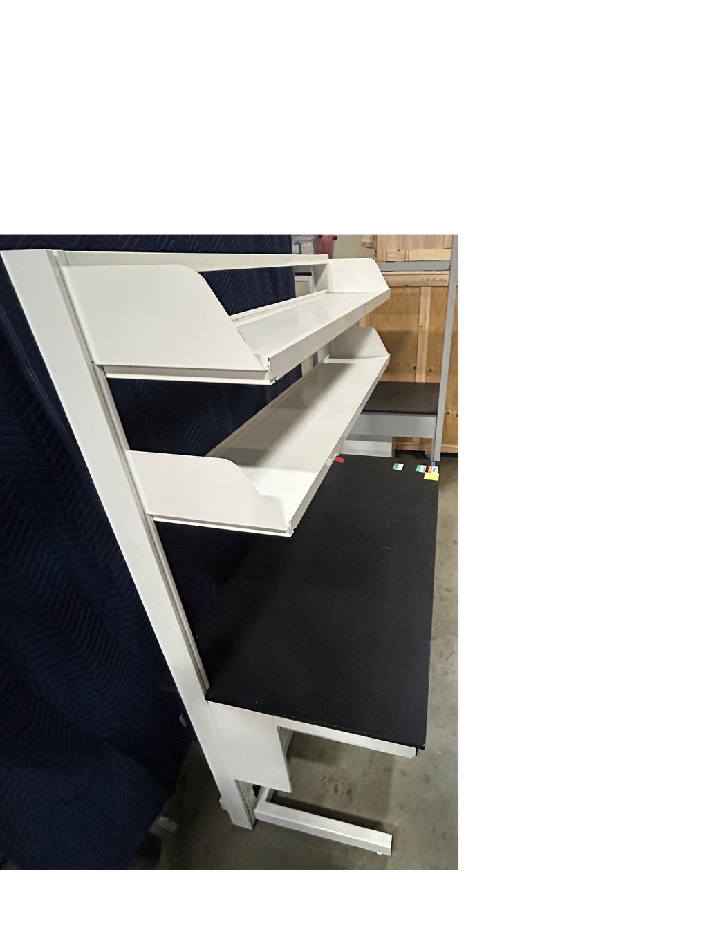 Used Lab/Work Bench With 2 High Shelves And 1 Cabinet